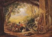 Samuel Palmer The Shearers oil on canvas